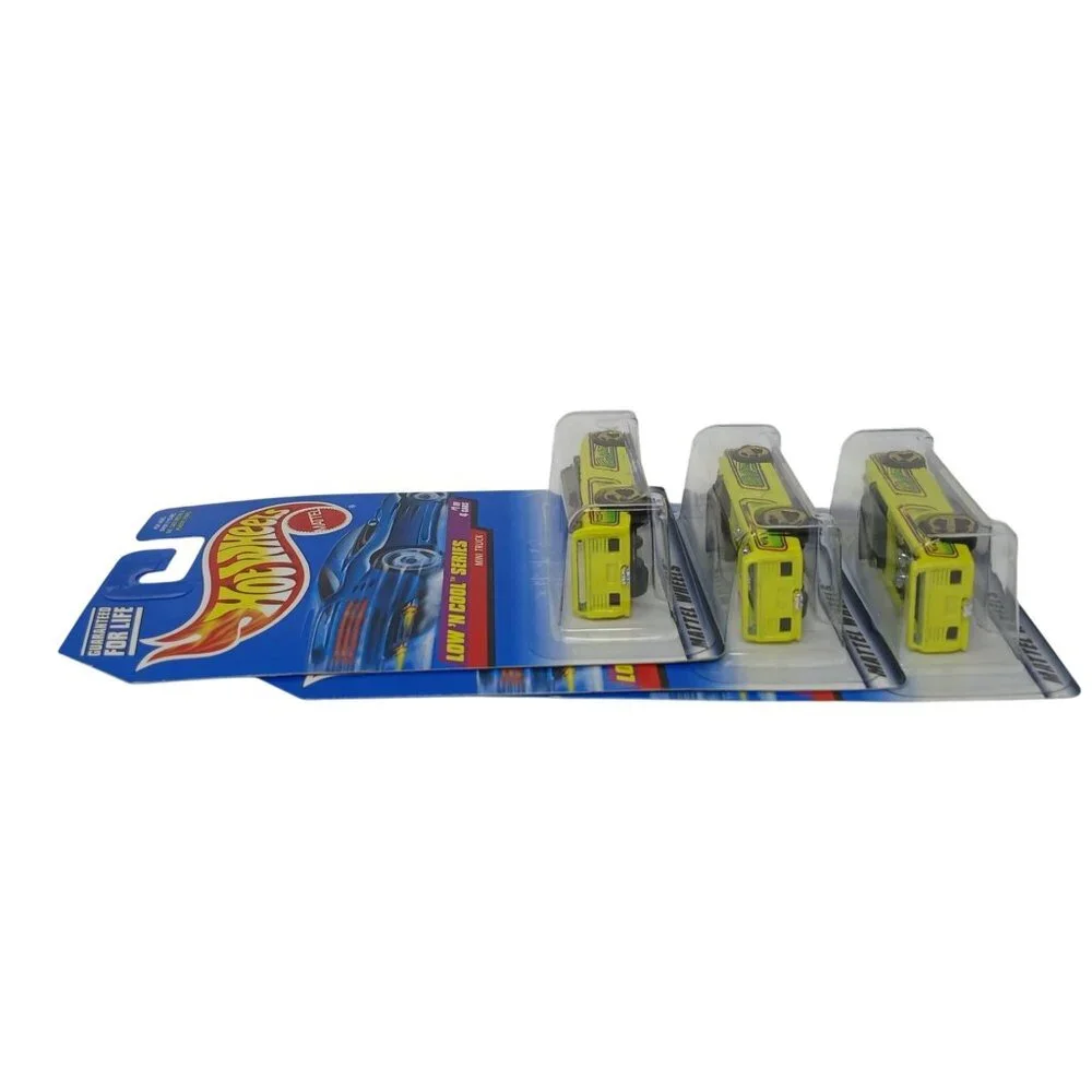 3 Hot Wheels Low N Cool #697 Mini Truck  Yellow W/Graphics Sealed New #D-40